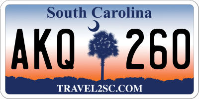 SC license plate AKQ260