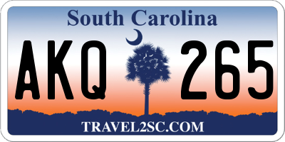 SC license plate AKQ265