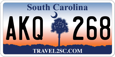 SC license plate AKQ268