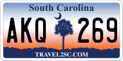 SC license plate AKQ269