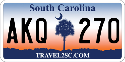 SC license plate AKQ270
