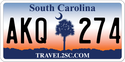 SC license plate AKQ274