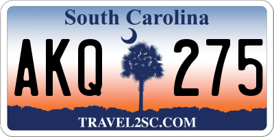 SC license plate AKQ275