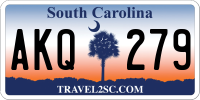 SC license plate AKQ279