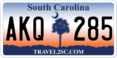 SC license plate AKQ285