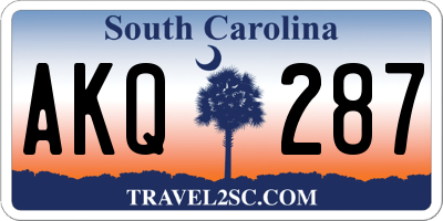 SC license plate AKQ287