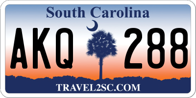 SC license plate AKQ288