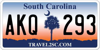 SC license plate AKQ293