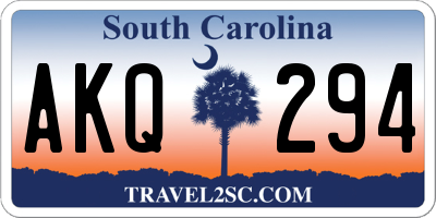 SC license plate AKQ294