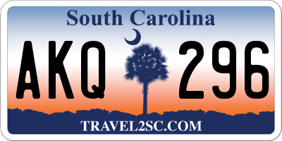 SC license plate AKQ296