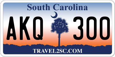 SC license plate AKQ300