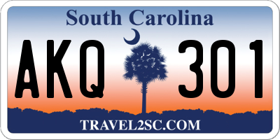 SC license plate AKQ301