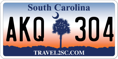 SC license plate AKQ304
