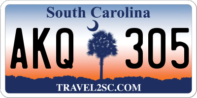 SC license plate AKQ305