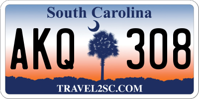 SC license plate AKQ308