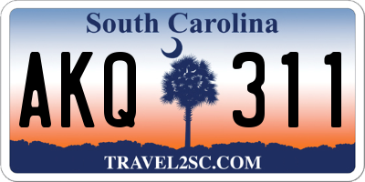 SC license plate AKQ311