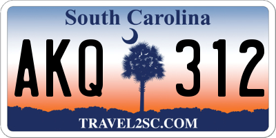 SC license plate AKQ312