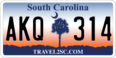 SC license plate AKQ314