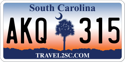 SC license plate AKQ315