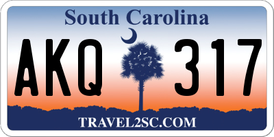 SC license plate AKQ317