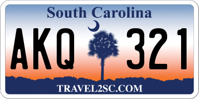 SC license plate AKQ321