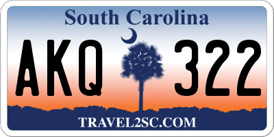 SC license plate AKQ322