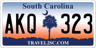 SC license plate AKQ323