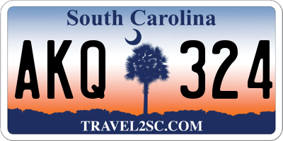 SC license plate AKQ324