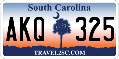 SC license plate AKQ325