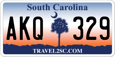 SC license plate AKQ329