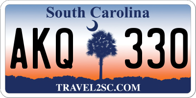 SC license plate AKQ330