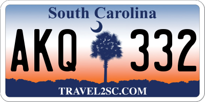 SC license plate AKQ332
