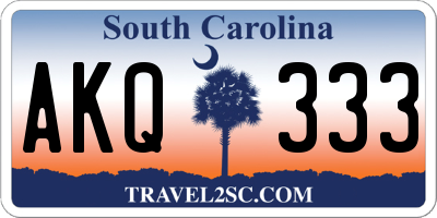 SC license plate AKQ333