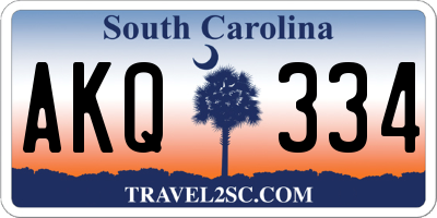 SC license plate AKQ334