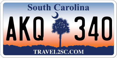 SC license plate AKQ340