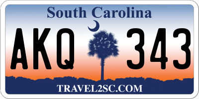 SC license plate AKQ343