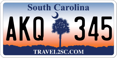 SC license plate AKQ345