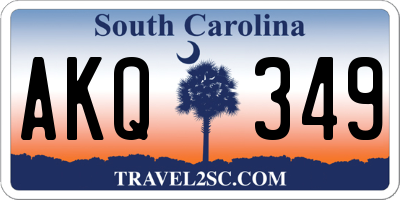 SC license plate AKQ349
