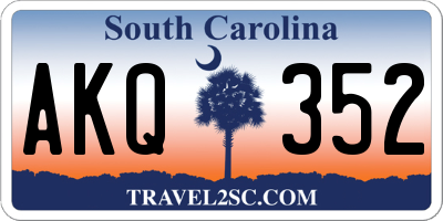 SC license plate AKQ352