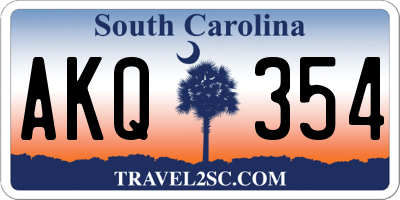 SC license plate AKQ354