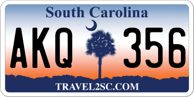 SC license plate AKQ356