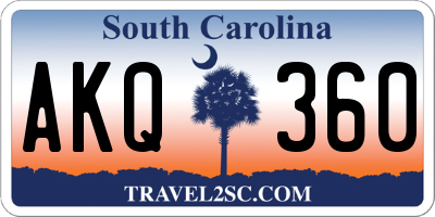 SC license plate AKQ360