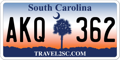 SC license plate AKQ362