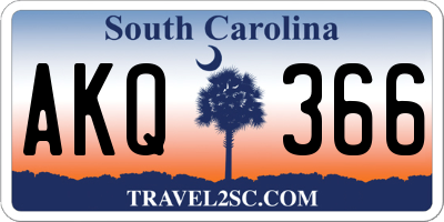 SC license plate AKQ366