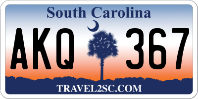 SC license plate AKQ367