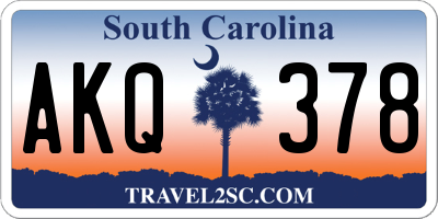 SC license plate AKQ378