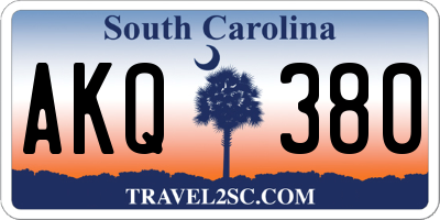 SC license plate AKQ380