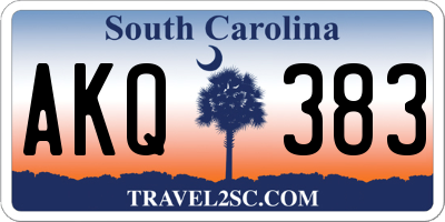 SC license plate AKQ383