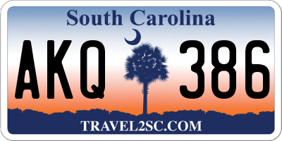 SC license plate AKQ386