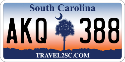 SC license plate AKQ388